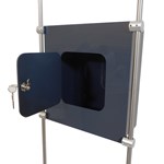 Suggestion box stand - door close up